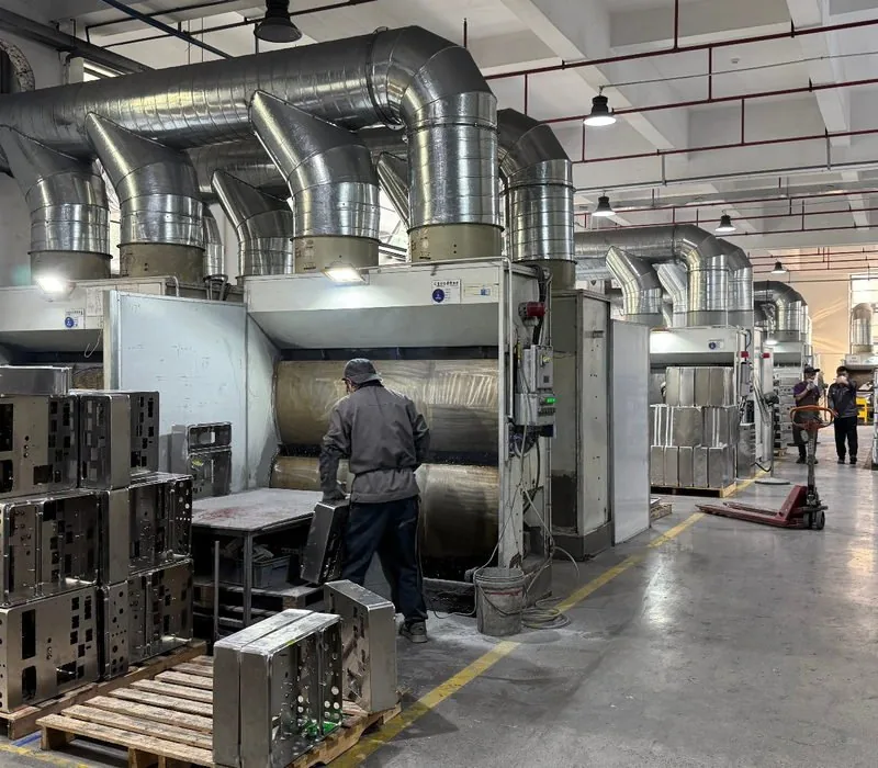 Powder coating line in our sheet metal plant